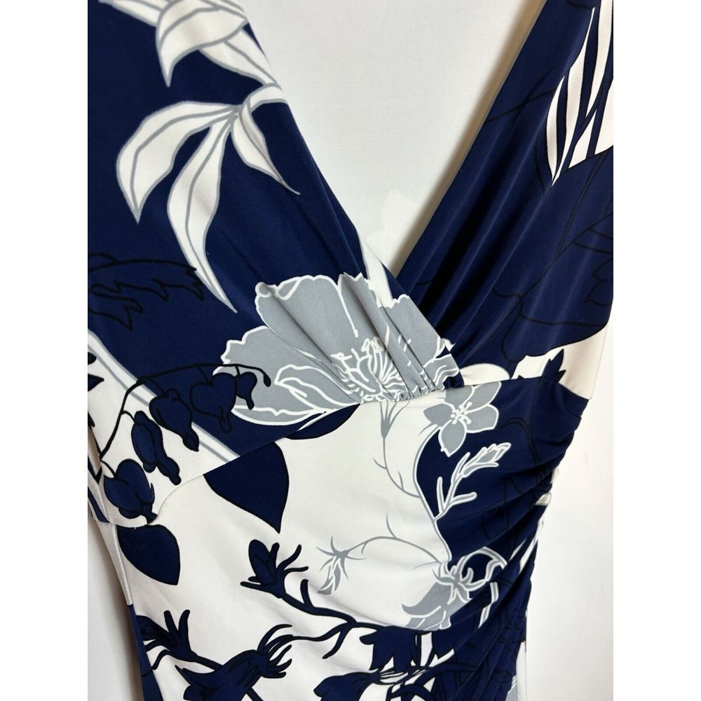 Ralph Lauren Shift Dress Size 4 Side Gathered Skirt Knee Length Cap Sleeves - Picture 5 of 10